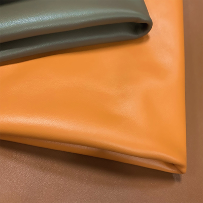 No Fade เครื่องแต่งกาย หนัง ผ้า สีเขียวมะกอก Bright Orange Pu Microfiber Leather